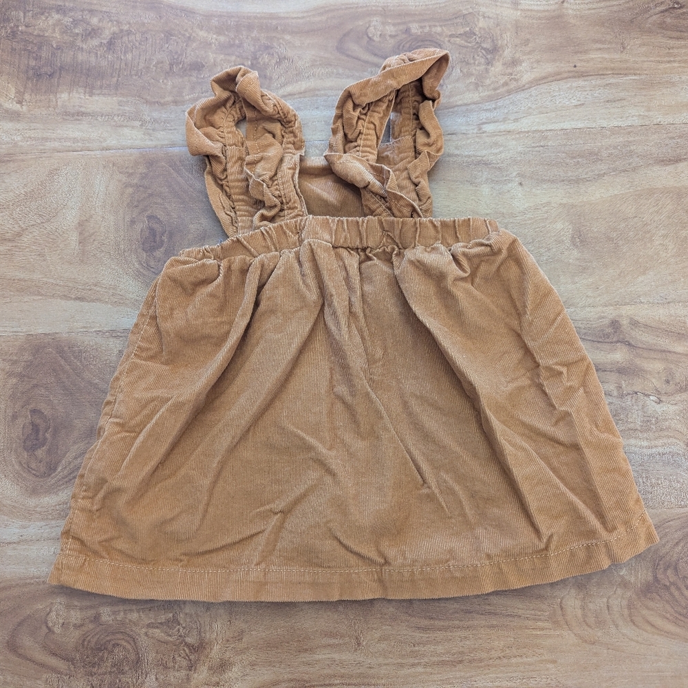Carters Baby Girl 9 Months Tan Corduroy Pinafore Dress - Picture 3 of 5